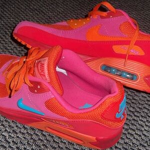 Nike Air Max Red and Pink Athletic Shoes
